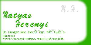 matyas herenyi business card